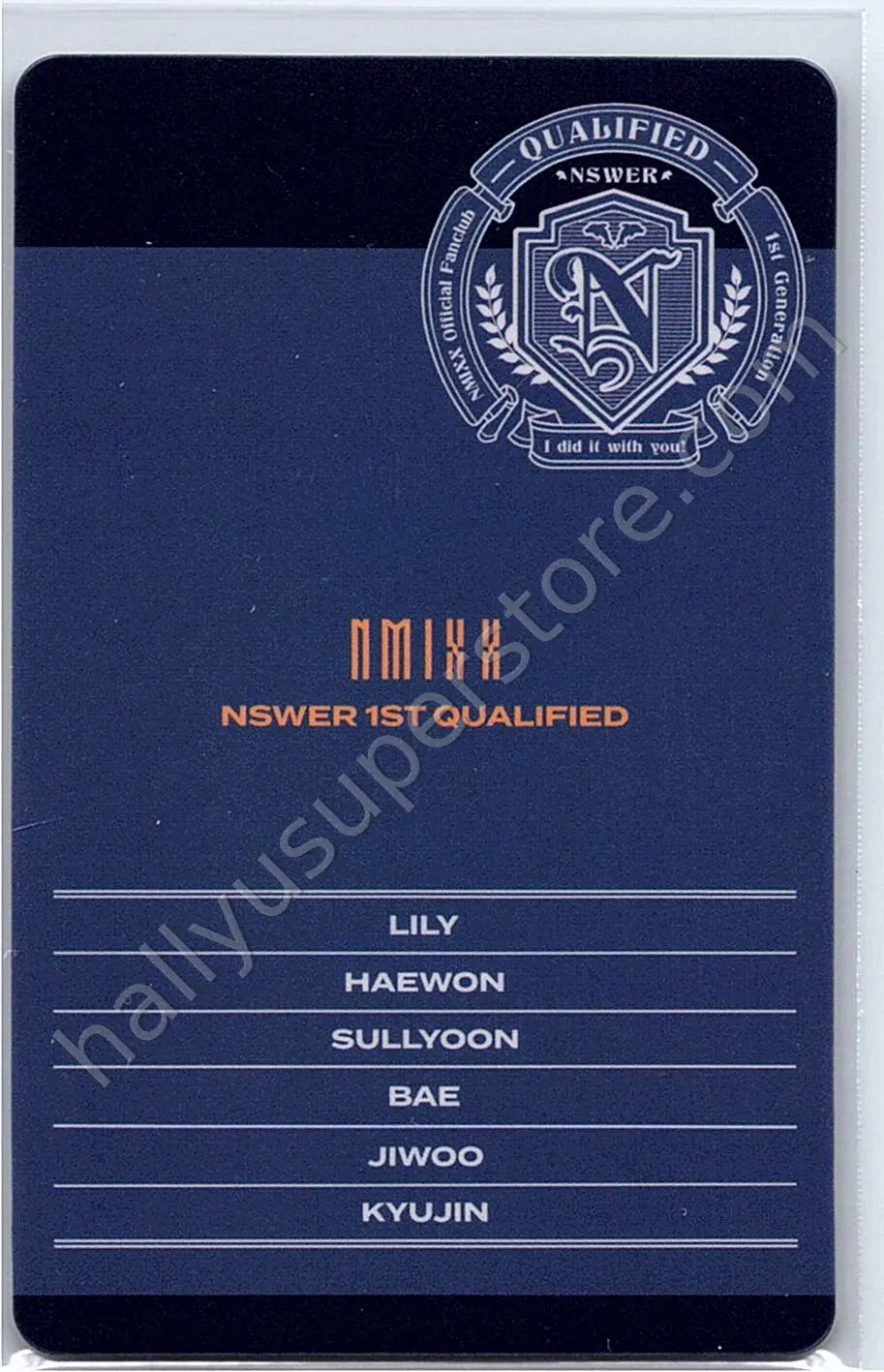 NMIXX - Sullyoon - NSWER 1st Generation - Qualified fanclub id card photocard set
