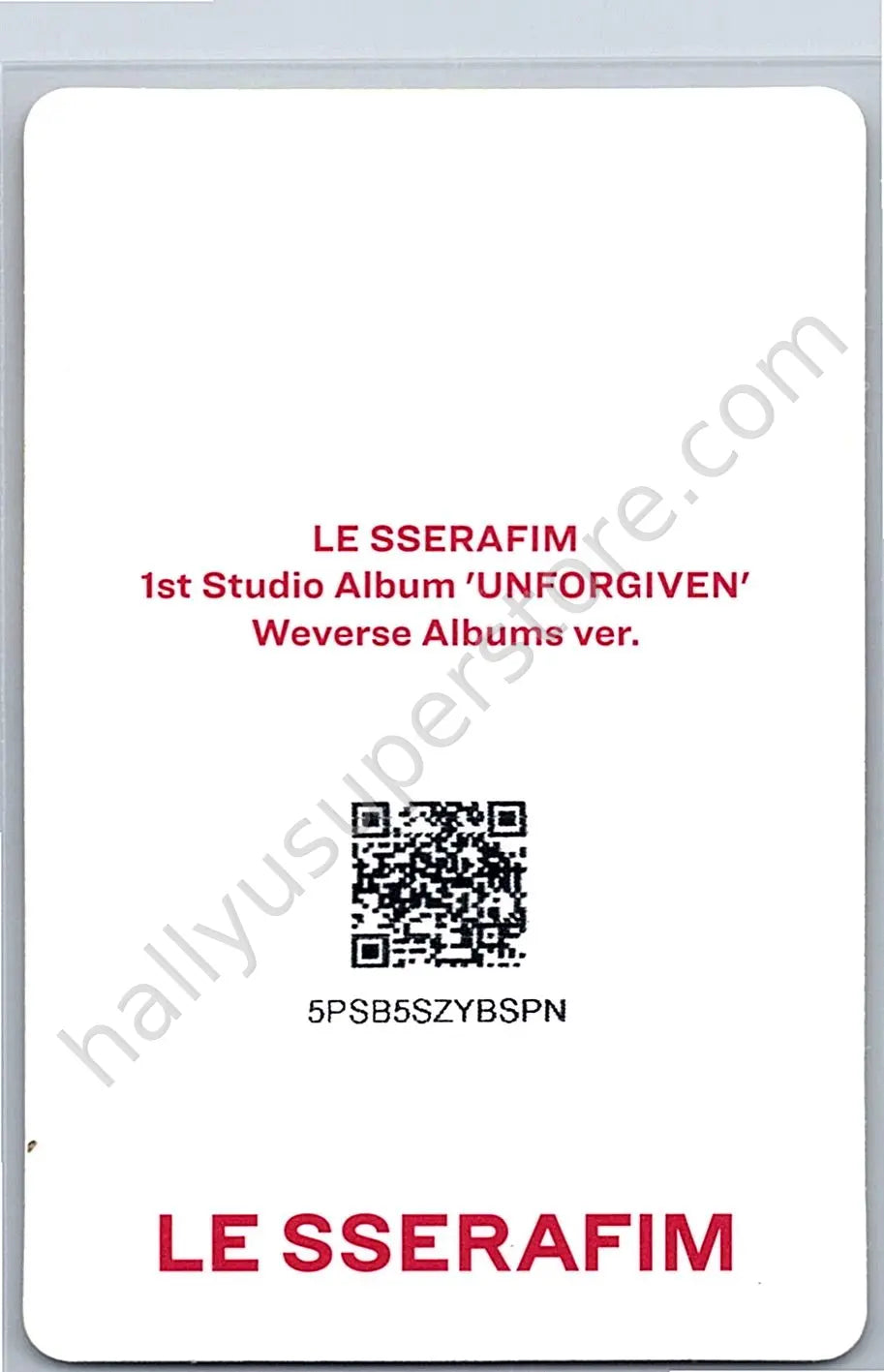 LE SSERAFIM - Huh Yunjin - UNFORGIVEN album photocard qr card weverse album version