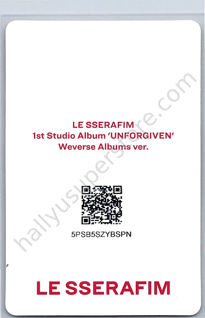 LE SSERAFIM - Huh Yunjin - UNFORGIVEN album photocard qr card weverse album version