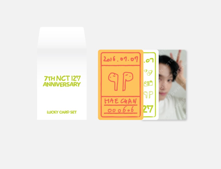 NCT 127 - "7th Anniversary Glow-In-The-Dark" Official Lucky Card Set - HALLYUSUPERSTORE