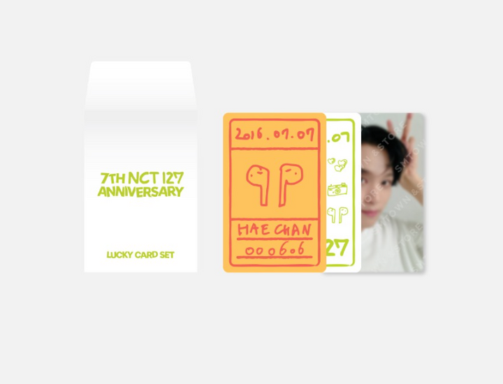 NCT 127 - "7th Anniversary Glow-In-The-Dark" Official Lucky Card Set - HALLYUSUPERSTORE