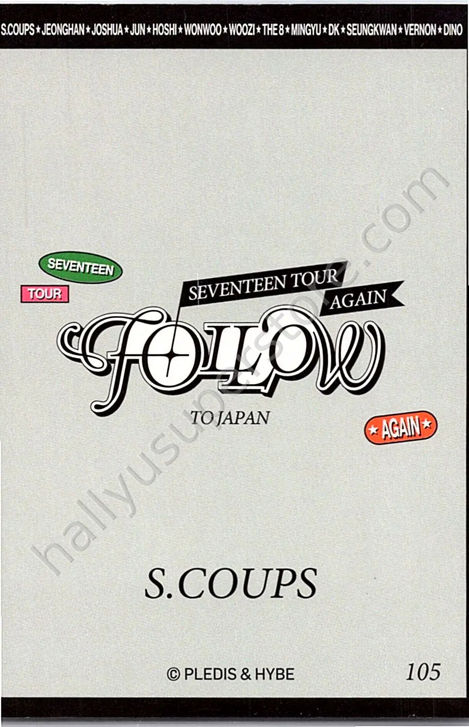 SEVENTEEN - S.Coups - [FOLLOW AGAIN] TOUR jacket japan merch photocard