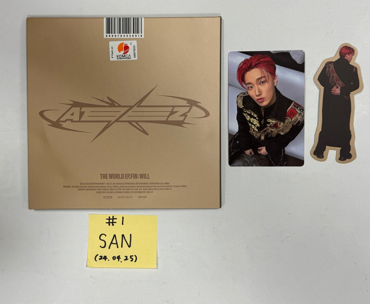 San (Of Ateez) "The World Ep.Fin : Will" - Hand Autographed(Signed) Album [24.4.25] - HALLYUSUPERSTORE