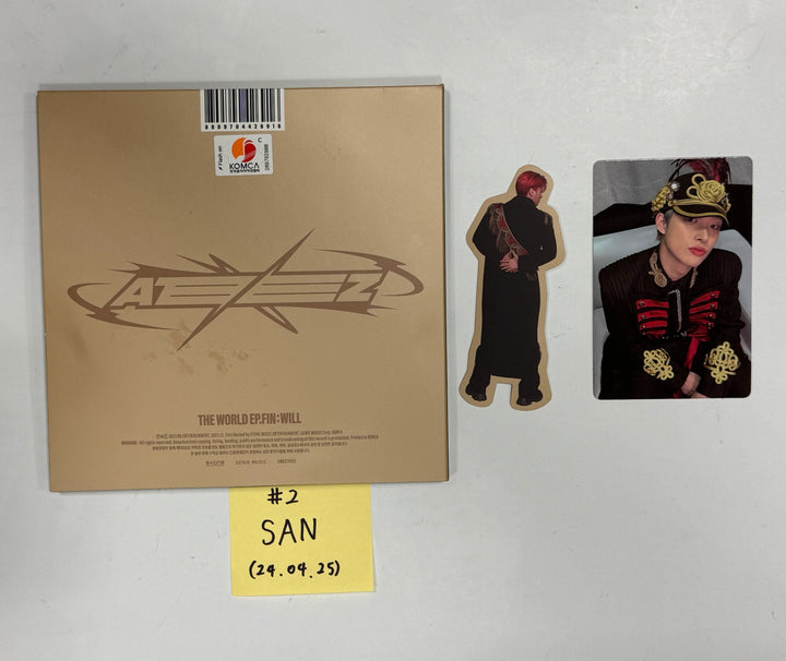 San (Of Ateez) "The World Ep.Fin : Will" - Hand Autographed(Signed) Album [24.4.25] - HALLYUSUPERSTORE