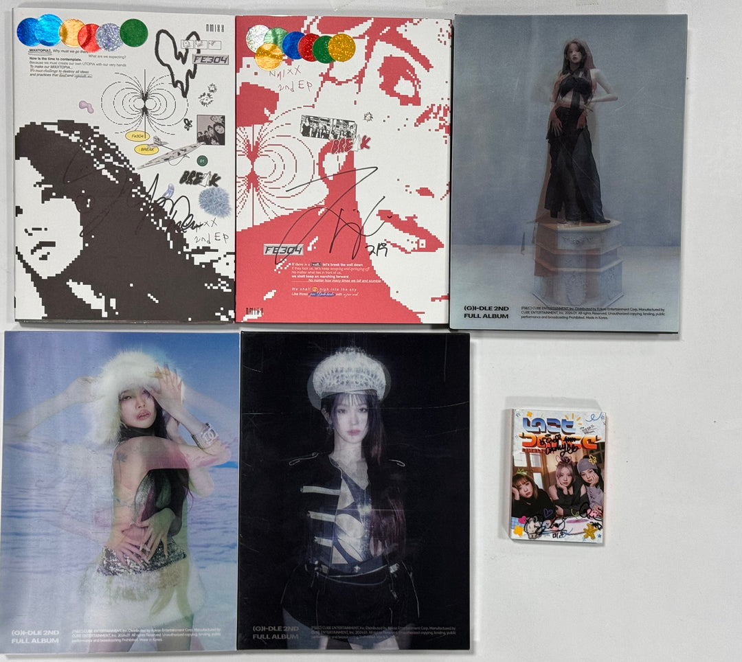 NMIXX "Fe3O4: BREAK", (g) I-DLE "2", LIMELIGHT "Last Dance" - Hand Autographed(Signed) Album [24.4.25] - HALLYUSUPERSTORE