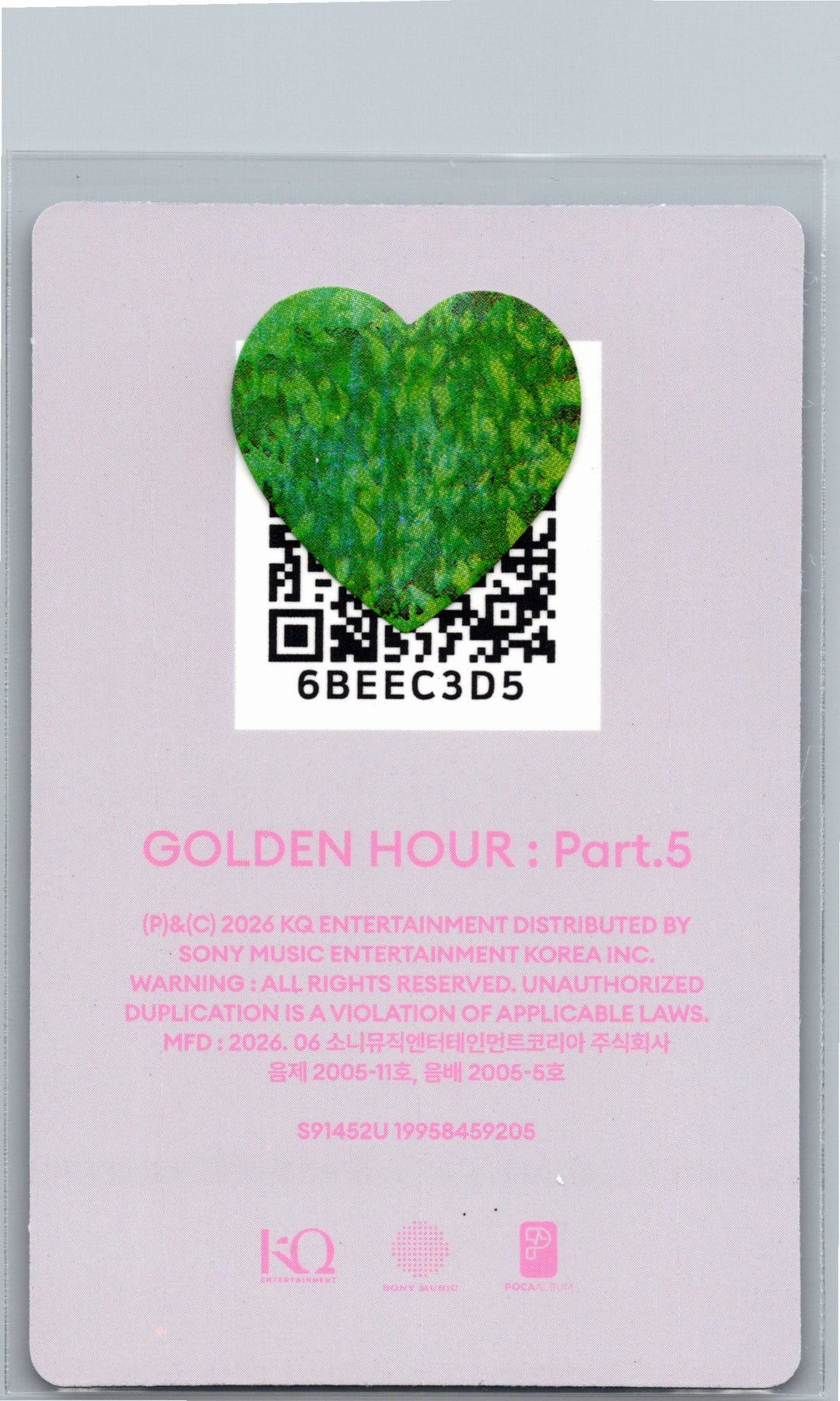 ATEEZ "GOLDEN HOUR : Part.5" - Official Photocard (POCAALBUM ver.)(Diary ver.) [26.06.26]