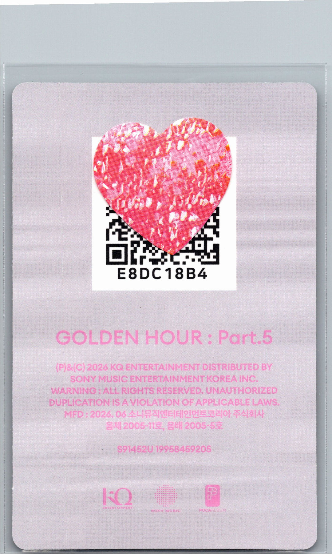 ATEEZ "GOLDEN HOUR : Part.5" - Official Photocard (POCAALBUM ver.)(Diary ver.) [26.06.26]