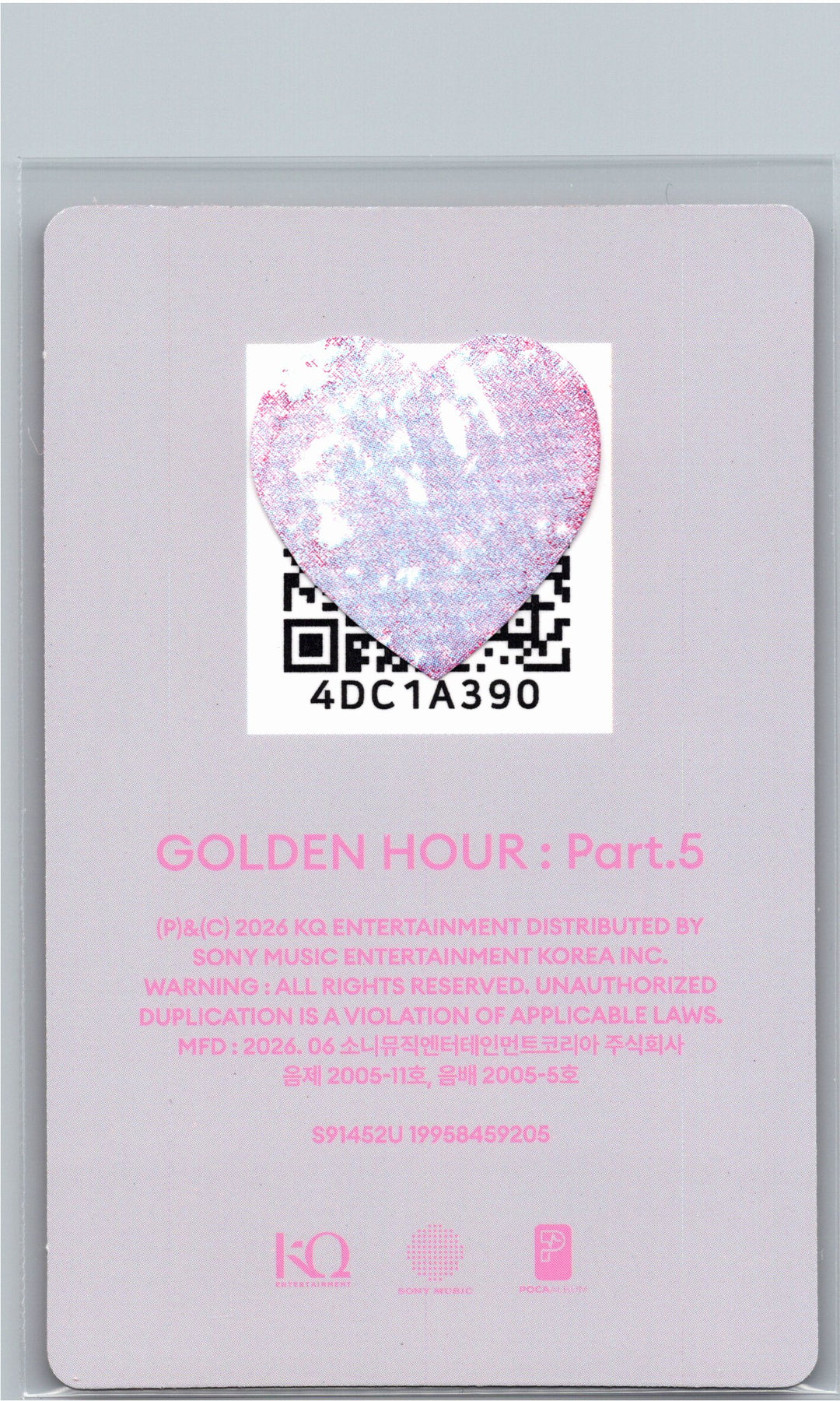 ATEEZ "GOLDEN HOUR : Part.5" - Official Photocard (POCAALBUM ver.)(Diary ver.) [26.06.26]