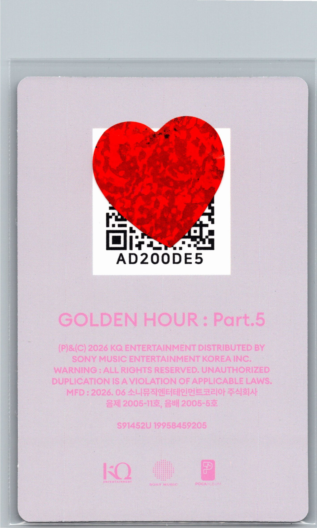 ATEEZ "GOLDEN HOUR : Part.5" - Official Photocard (POCAALBUM ver.)(Diary ver.) [26.06.26]