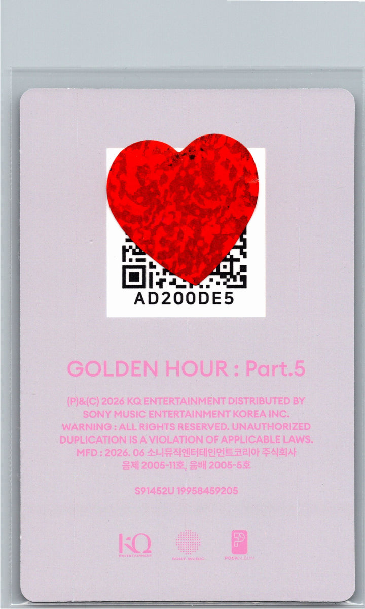 ATEEZ "GOLDEN HOUR : Part.5" - Official Photocard (POCAALBUM ver.)(Diary ver.) [26.06.26]