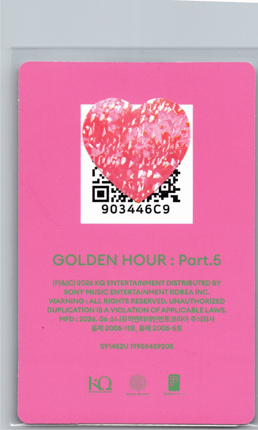 ATEEZ "GOLDEN HOUR : Part.5" - Official Photocard (POCAALBUM ver.)(A ver.) [26.06.26]