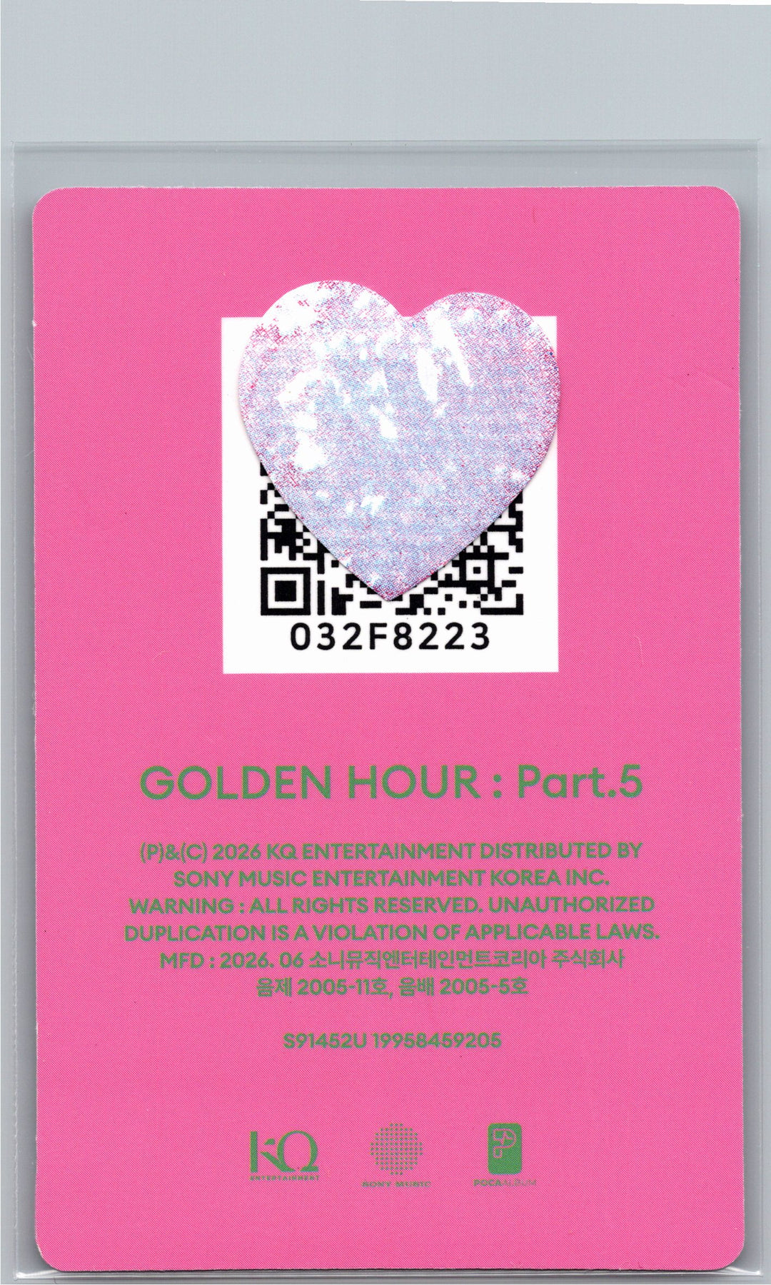 ATEEZ "GOLDEN HOUR : Part.5" - Official Photocard (POCAALBUM ver.)(A ver.) [26.06.26]
