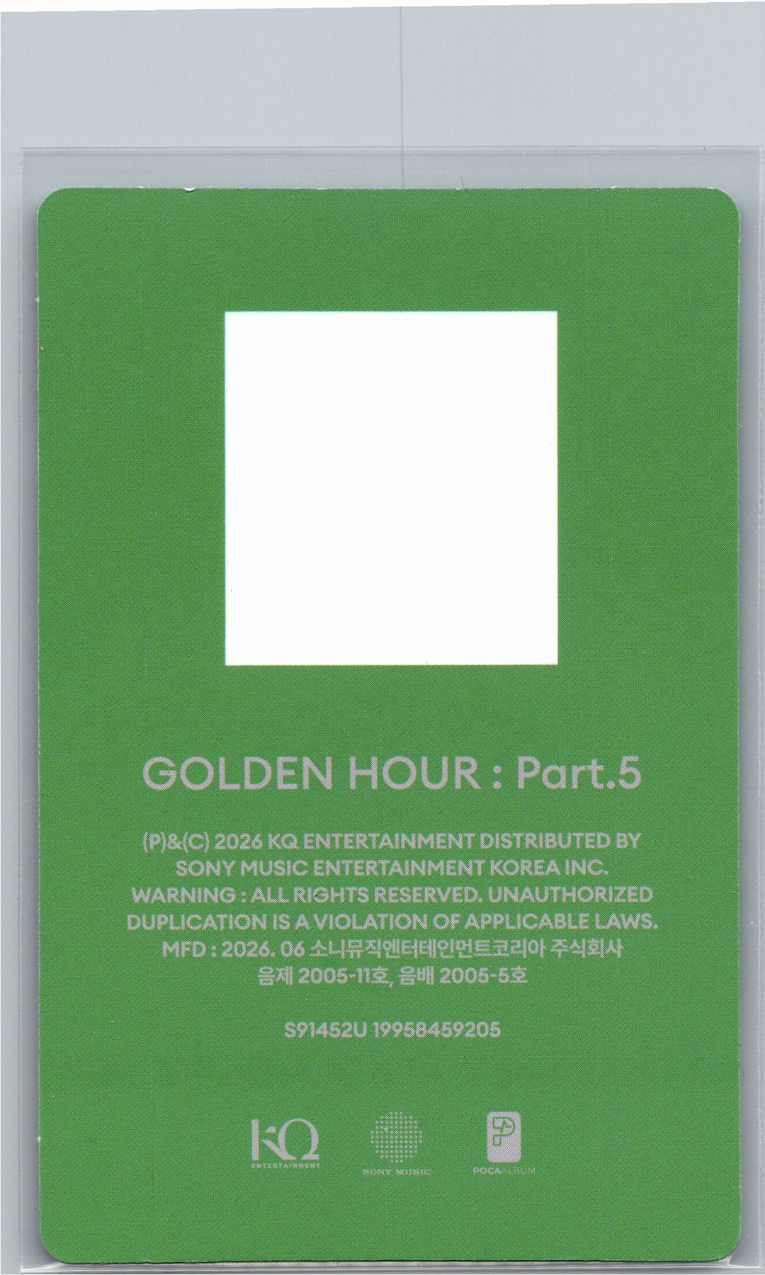 ATEEZ "GOLDEN HOUR : Part.5" - Official Photocard (POCAALBUM ver.)(Z ver.) [26.06.26]