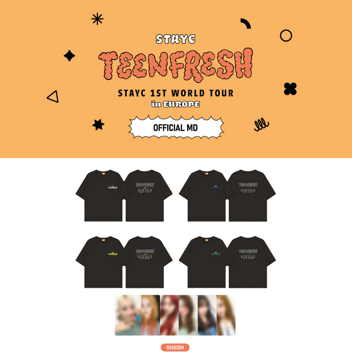 StayC - "TeenFresh" StayC 1st World Tour in Europe Official MD [Tour T-Shirt + Random Photocard 1ea] - HALLYUSUPERSTORE