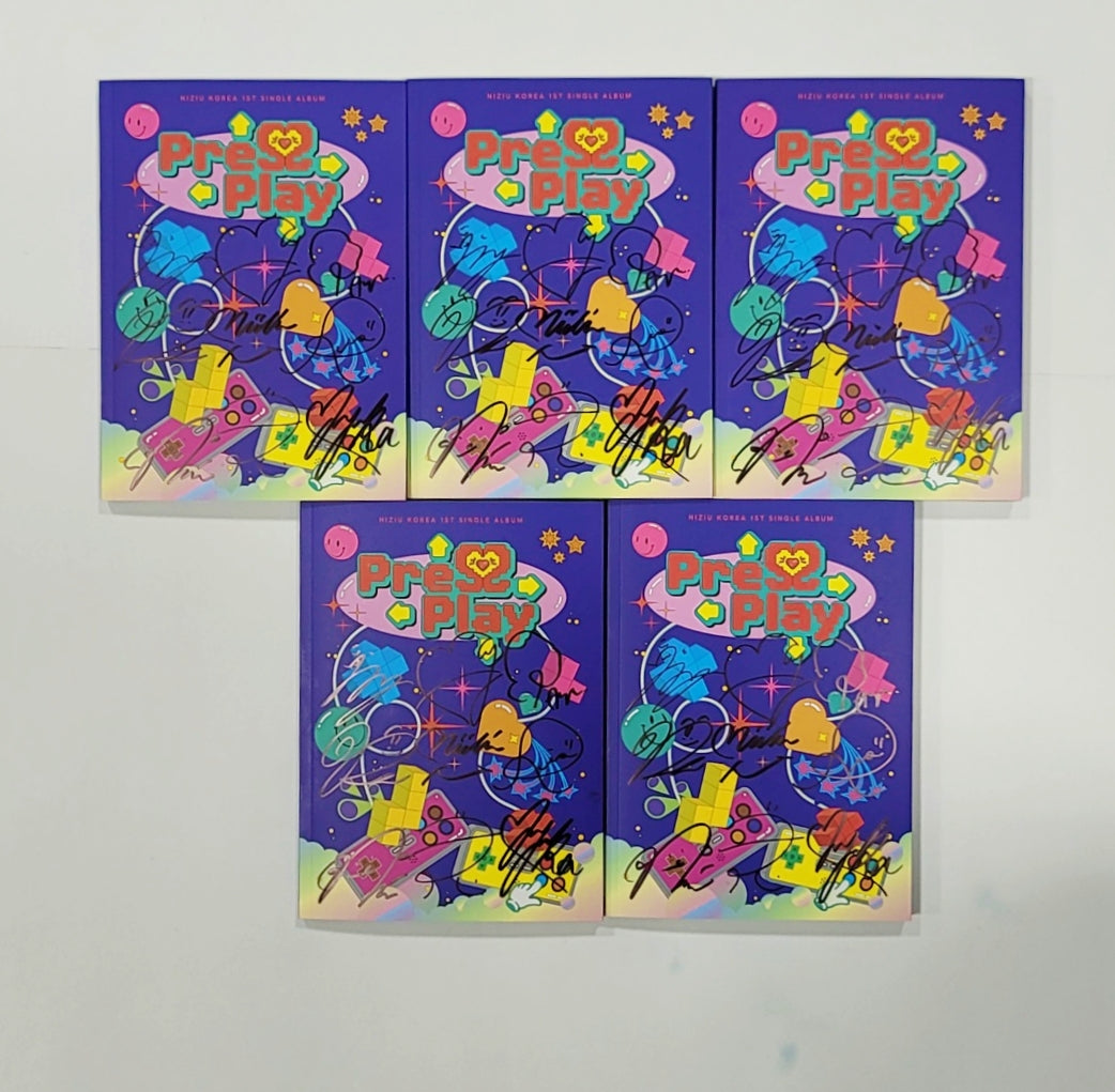 NiziU Korea 1st Single "Press Play" - Hand Autographed(Signed) Promo Album [23.11.06] - HALLYUSUPERSTORE