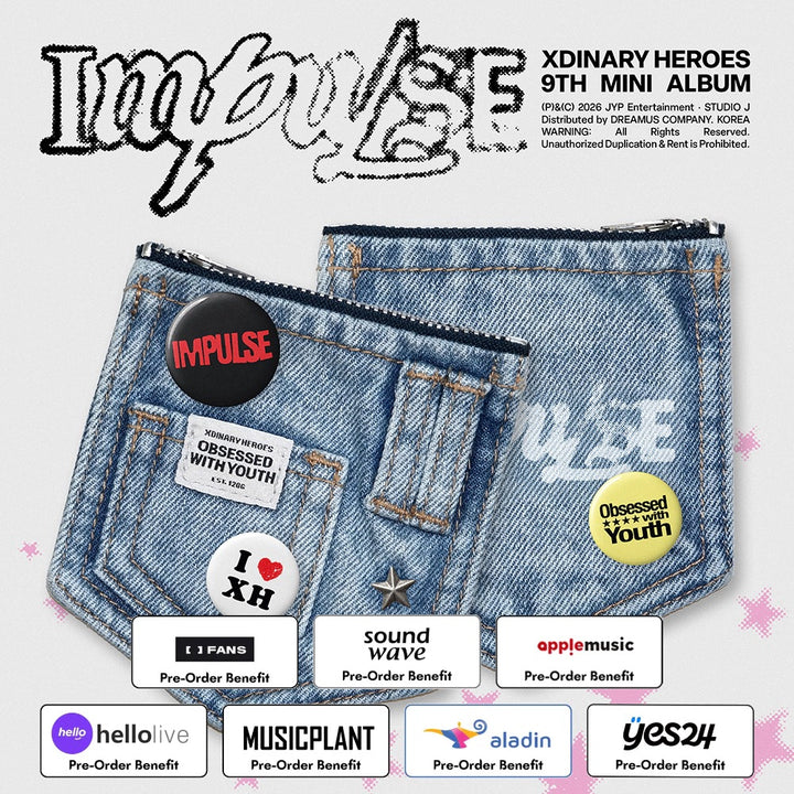 [Pre-Order] Xdinary Heroes - 9th Mini Album [IMPULSE] (DENIM POUCH Ver.) + Pre-Order Benefit (Choose Version)
