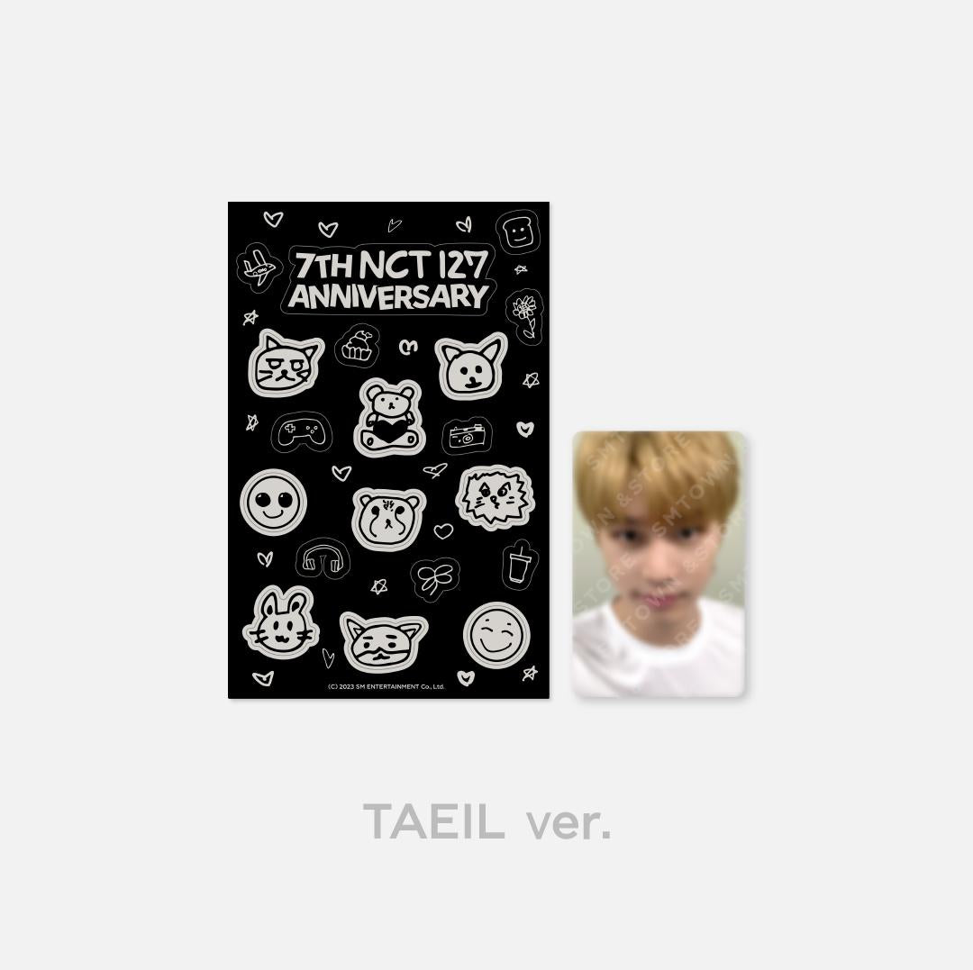 NCT 127 - "7th Anniversary Glow-In-The-Dark" Official Sticker &amp; Photocard Set - HALLYUSUPERSTORE