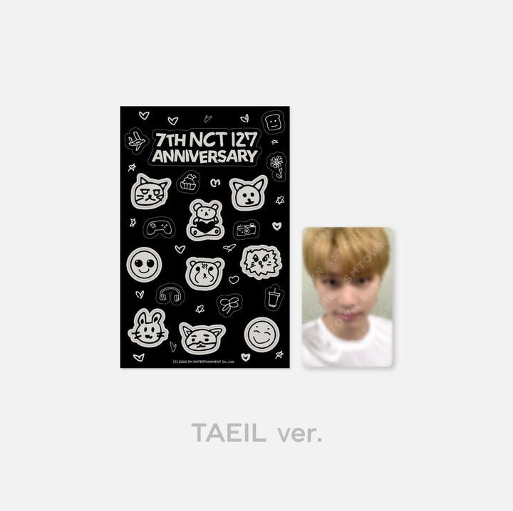 NCT 127 - "7th Anniversary Glow-In-The-Dark" Official Sticker &amp; Photocard Set - HALLYUSUPERSTORE
