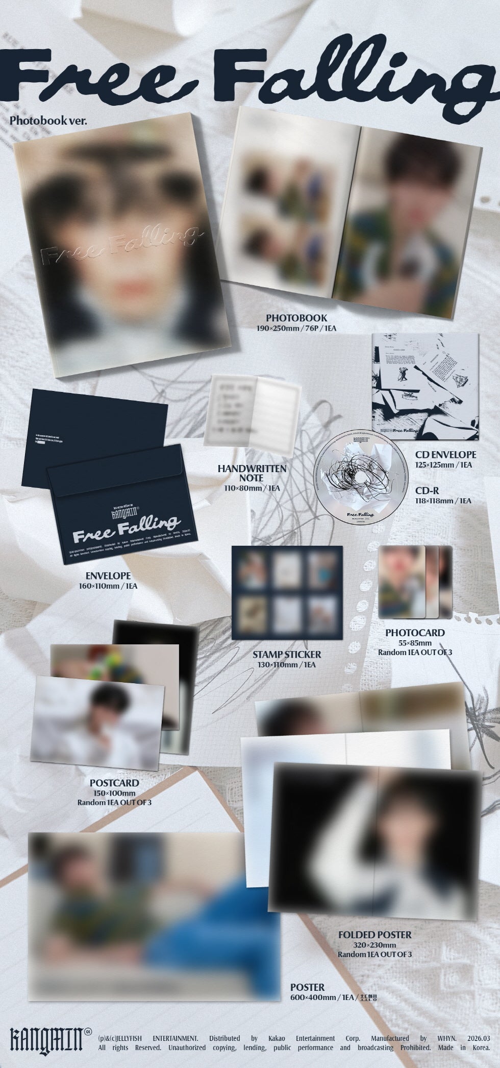 [B2B] KANGMIN - Vol. 1 Single Album [Free Falling] (Photobook Ver.) / 강민 (KANGMIN) - 싱글 1집 [Free Falling] (Photobook ver.)