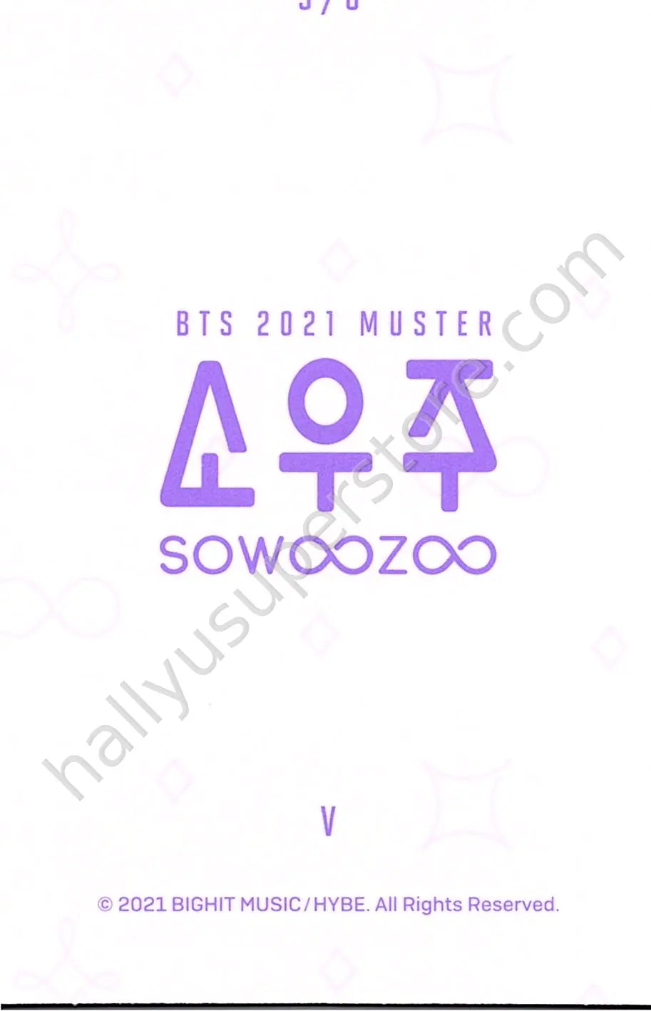 BTS - V - 2021 Muster Sowoozoo 5/8 mini photocard