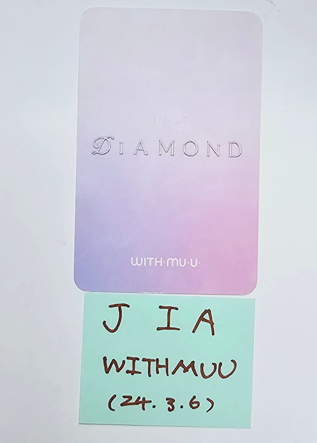 JIA (Of TRI.BE) "Diamond" - Hand Autographed(Signed) Photocard [24.3.6] - HALLYUSUPERSTORE