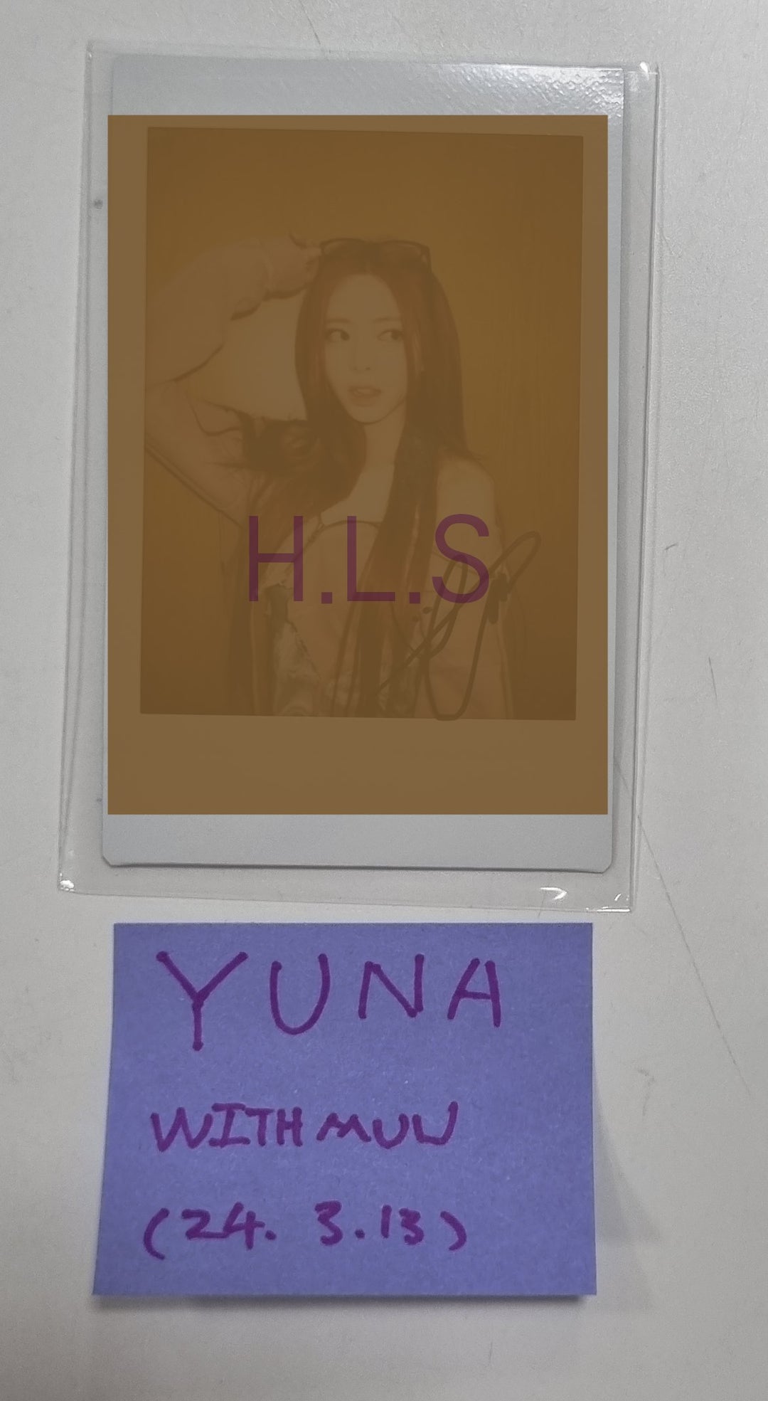 Yuna (Of ITZY) 'BORN TO BE' - Hand Autographed(Signed) Polaroid [24.3.13] - HALLYUSUPERSTORE