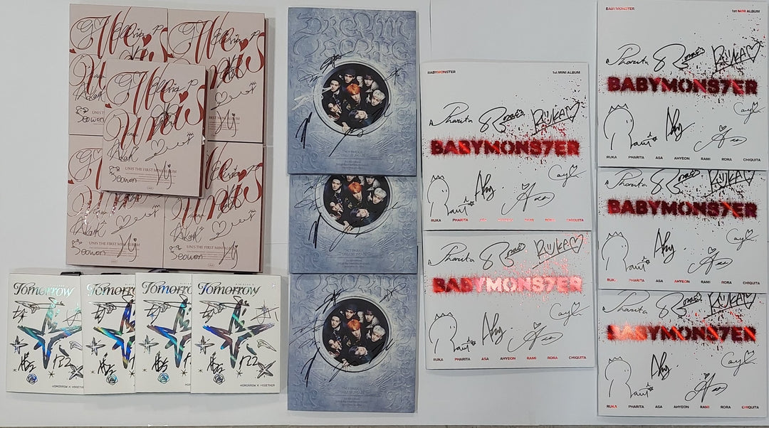 TXT "minisode 3: TOMORROW", UNIS 'WE UNIS, NCT Dream "Dream()Scape", BABYMONSTER "BABYMONS7ER" - Hand Autographed(Signed) Promo Album [24.4.8] - HALLYUSUPERSTORE