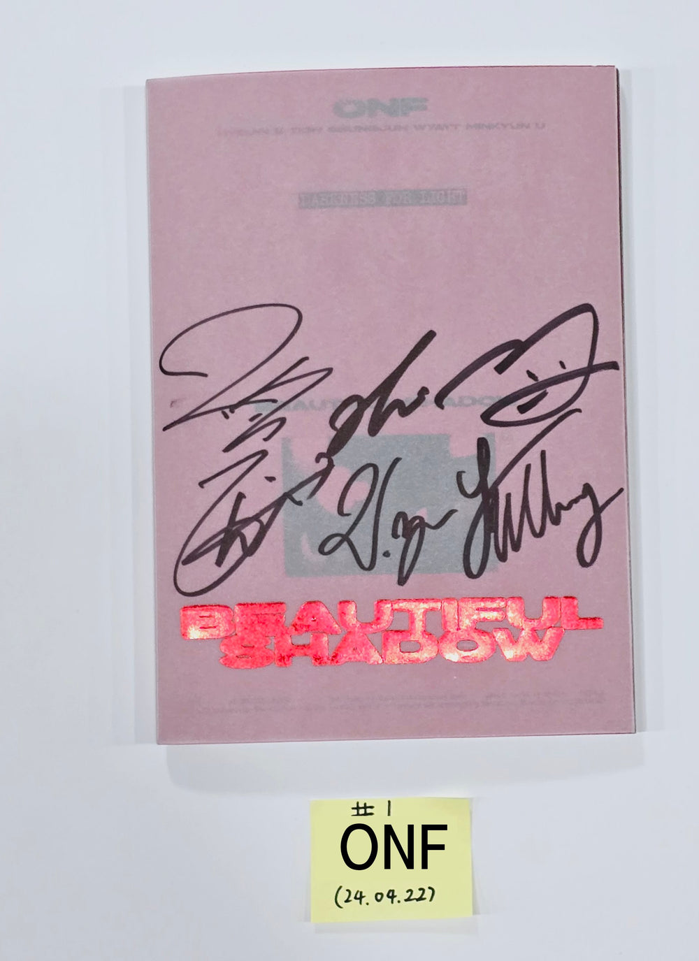 ONF "BEAUTIFUL SHADOW" - Hand Autographed(Signed) Promo Album [24.4.22] - HALLYUSUPERSTORE