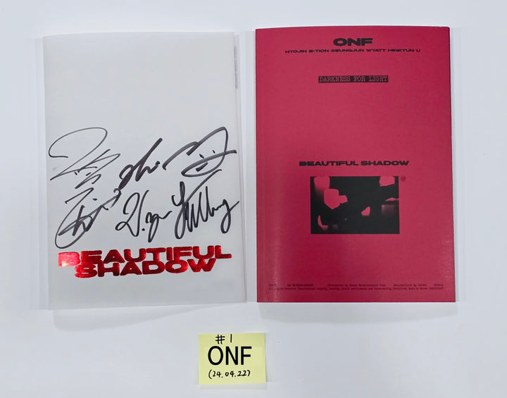 ONF "BEAUTIFUL SHADOW" - Hand Autographed(Signed) Promo Album [24.4.22] - HALLYUSUPERSTORE