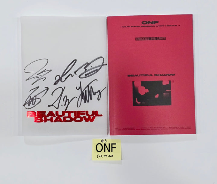 ONF "BEAUTIFUL SHADOW" - Hand Autographed(Signed) Promo Album [24.4.22] - HALLYUSUPERSTORE