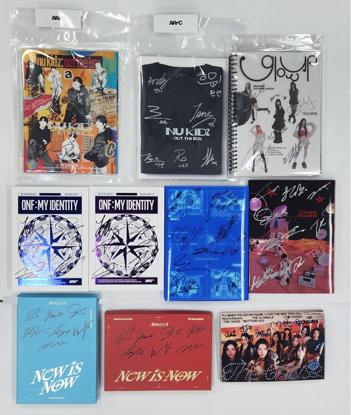 ZEROBASEONE "BLUE PARADISE" &amp; "CINEMA PARADISE", Hearts2Hearts "The Chase", ARrC "nu kidz: out the box", RESCENE "Glow Up", ONF "ONF:MY IDENTITY", NouerA "Chapter: New is Now" - Hand Autographed(Signed) Promo Album [25.2.28] (Restocked 3/4)
