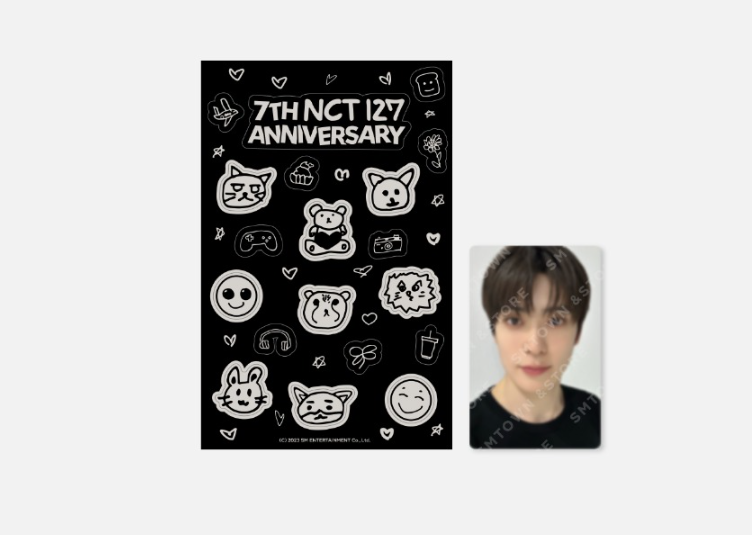 NCT 127 - "7th Anniversary Glow-In-The-Dark" Official Sticker & Photocard Set - HALLYUSUPERSTORE