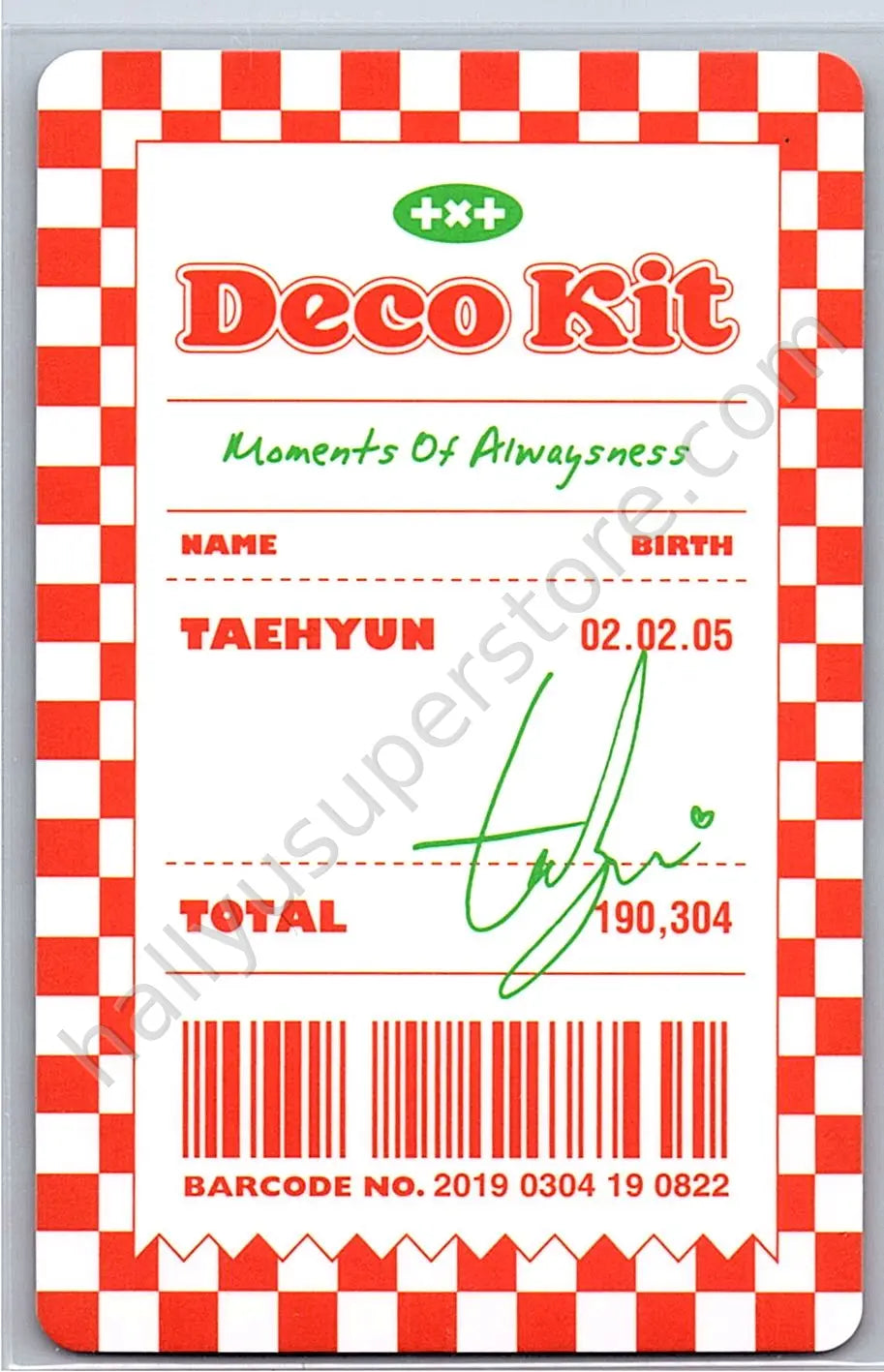 TOMORROW X TOGETHER - Taehyun - TXT Deco Kit 2022 photocard set