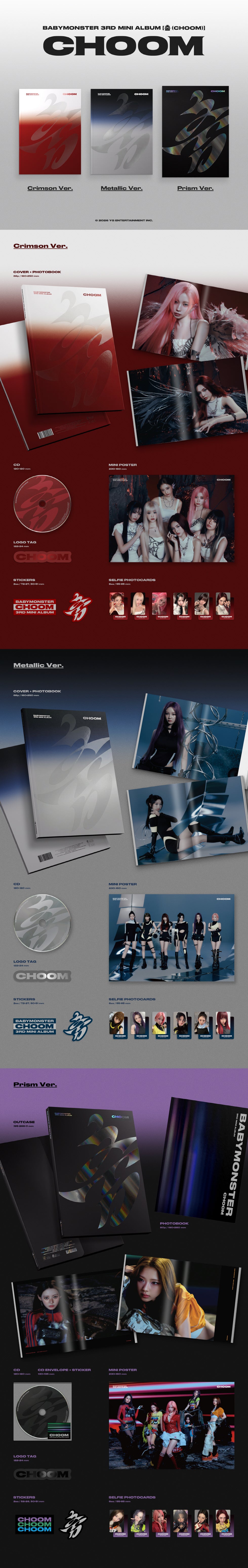[B2B] BABYMONSTER - 3rd Mini Album [CHOOM] (Crimson. ver) / (Crimson. ver) 베이비몬스터 (BABYMONSTER) - 미니 3집 [춤 (CHOOM)]