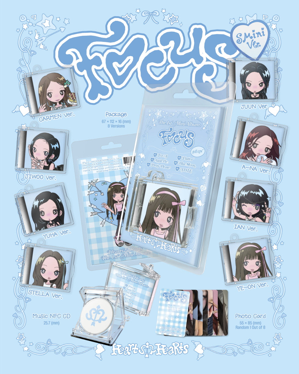 [B2B] Hearts2Hearts - 1st Mini Album [FOCUS] (SMini Ver.) (Smart Album) / (8종) Hearts2Hearts - 미니 1집 [FOCUS] (SMini Ver.)(스마트앨범)