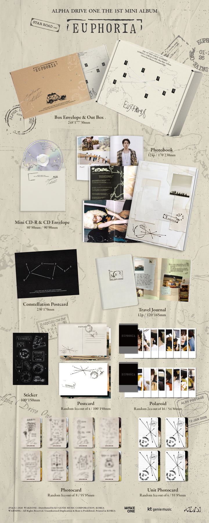 [SOLD OUT] [쇼핑몰]ALPHA DRIVE ONE (알파드라이브원) - 미니 1집 [EUPHORIA] STAR ROAD ver.
