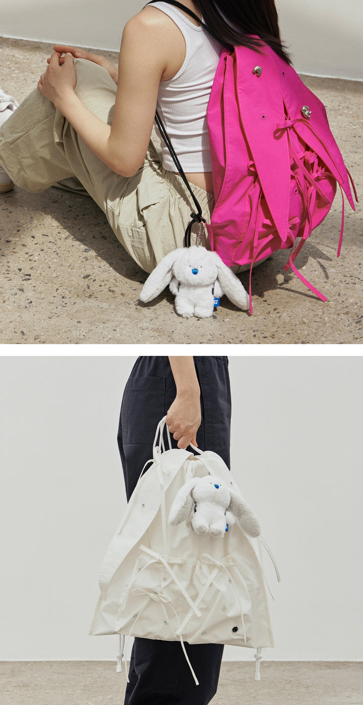 NJ x Coller Rabbit Furry Bunny Plush Keyring (WHITE)