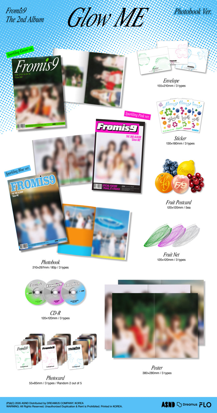 [B2B] fromis_9 - Vol. 2 [Glow ME] (Photobook Ver.) (Random Ver. from 3 types) / [쇼핑몰] 프로미스나인 - 정규 2집 [Glow ME] (Photobook Ver.) 3종 중 랜덤