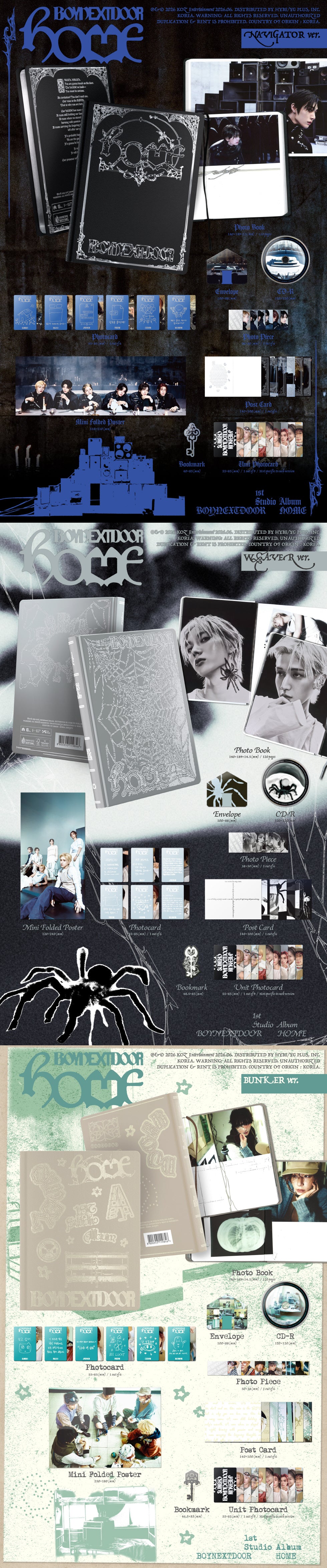 [B2B] BOYNEXTDOOR - 1st Studio Album [HOME] (Random Photobook Ver. - 3 Versions Available) / 특가)보이넥스트도어 - 1st Studio Album [HOME] 3종 중 랜덤 포토북