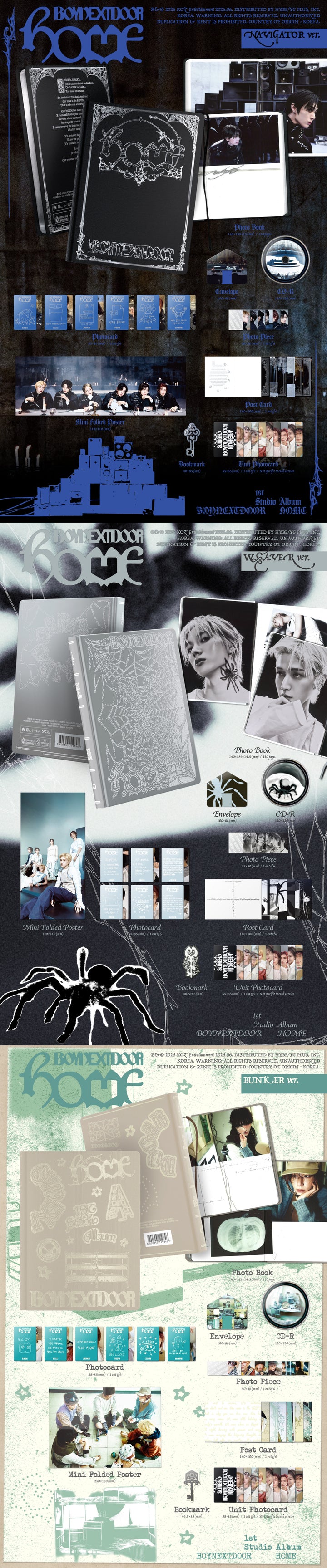 [B2B] BOYNEXTDOOR - 1st Studio Album [HOME] (Random Photobook Ver. - 3 Versions Available) / 특가)보이넥스트도어 - 1st Studio Album [HOME] 3종 중 랜덤 포토북