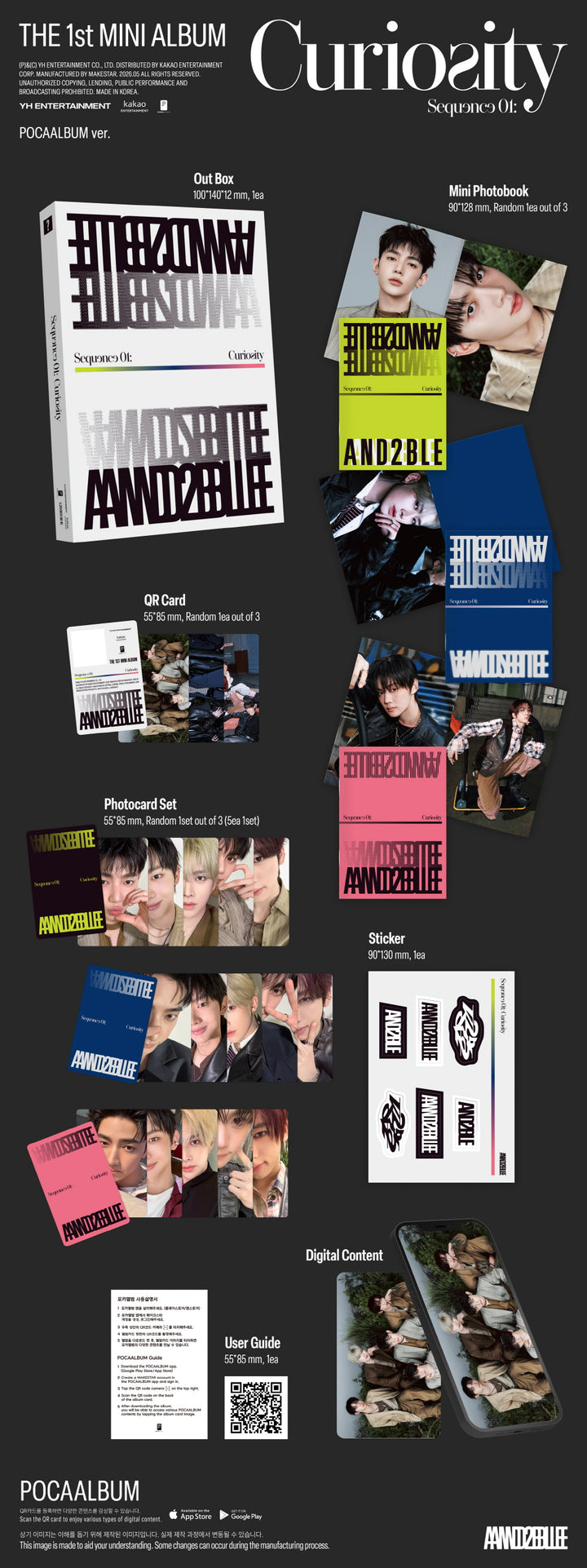 [B2B] AND2BLE (앤더블) - 1st Mini Album [Sequence 01: Curiosity] (POCAALBUM ver.) /  AND2BLE (앤더블) - 미니 1집 [Sequence 01: Curiosity] (POCAALBUM ver.)