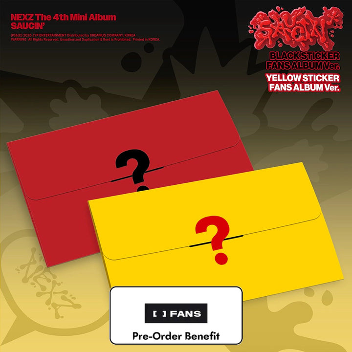 [Pre-Order] NEXZ - 4th Mini Album [SAUCIN] (STICKER FANS ALBUM Ver.) + Pre-Order Benefit (Choose Version)