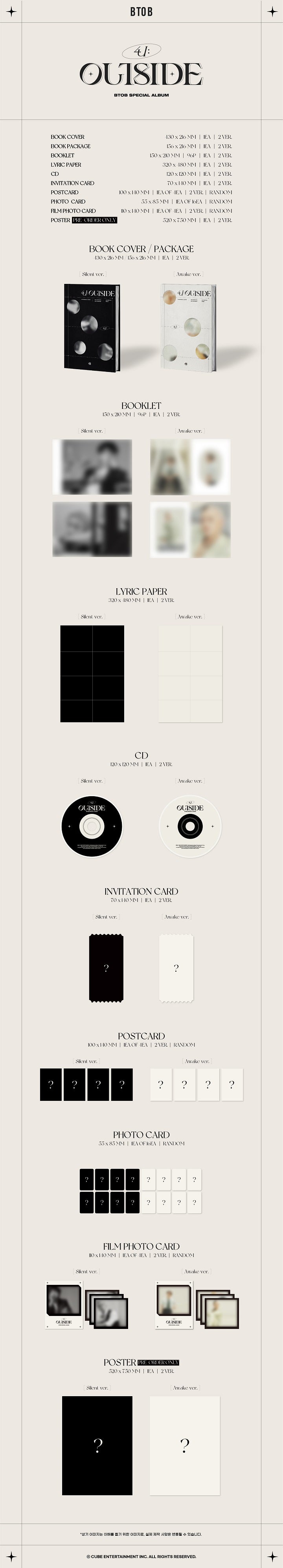[B2B] BTOB - [4U : OUTSIDE] (2 Ver. Available) (*Stock Check Required) / 2종)비투비 (BTOB) - [4U : OUTSIDE](재고확인필요)