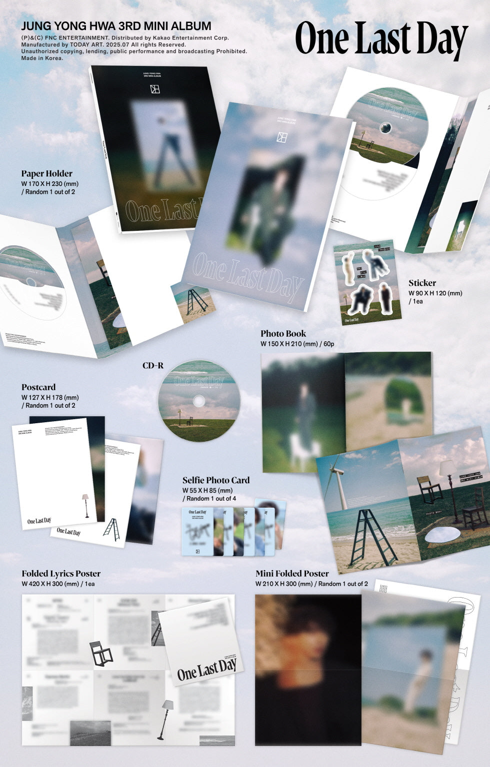 [B2B] Jung Yong Hwa - Vol. 3 Mini Album [One Last Day] / (검정) 정용화 - 미니 3집 [One Last Day]