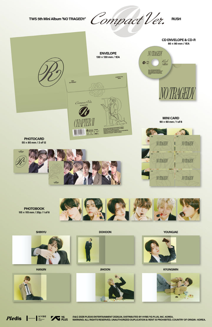 [B2B] TWS - 5th Mini Album [NO TRAGEDY] COMPACT Ver. (RUSH) / 투어스 (TWS) - 미니 5집 [NO TRAGEDY] COMPACT Ver. (RUSH)