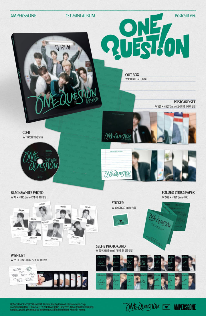 [SOLD OUT] 앰퍼샌드원 (AMPERS&amp;ONE) - 미니 1집 [ONE QUESTION] (Postcard ver.)