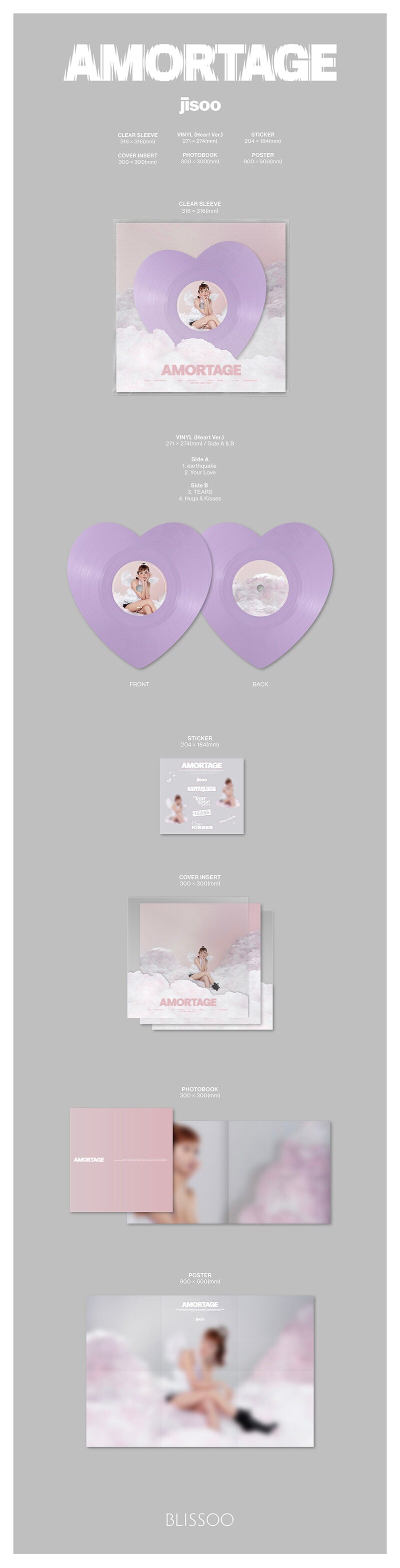 JISOO (of BLACKPINK) - "AMORTAGE" LP [Heart ver.]