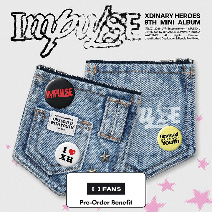[Pre-Order] Xdinary Heroes - 9th Mini Album [IMPULSE] (DENIM POUCH Ver.) + Pre-Order Benefit (Choose Version)