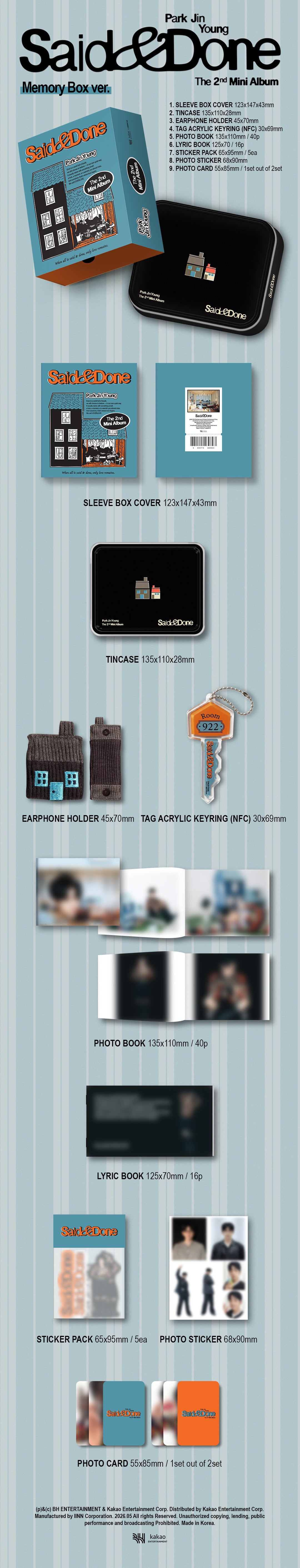 [SOLD OUT] [음반사 도매] 박진영 - 미니 2집 [Said &amp; Done] (Memory Box ver.)
