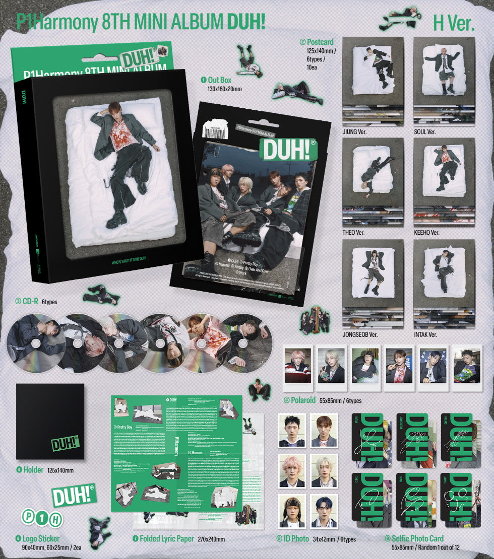 [B2B] P1Harmony - 8th Mini Album [DUH!] Compact Ver. (H Ver.) / 피원하모니 (P1Harmony) - 미니 8집 [DUH!] Compact Ver. (H Ver.)